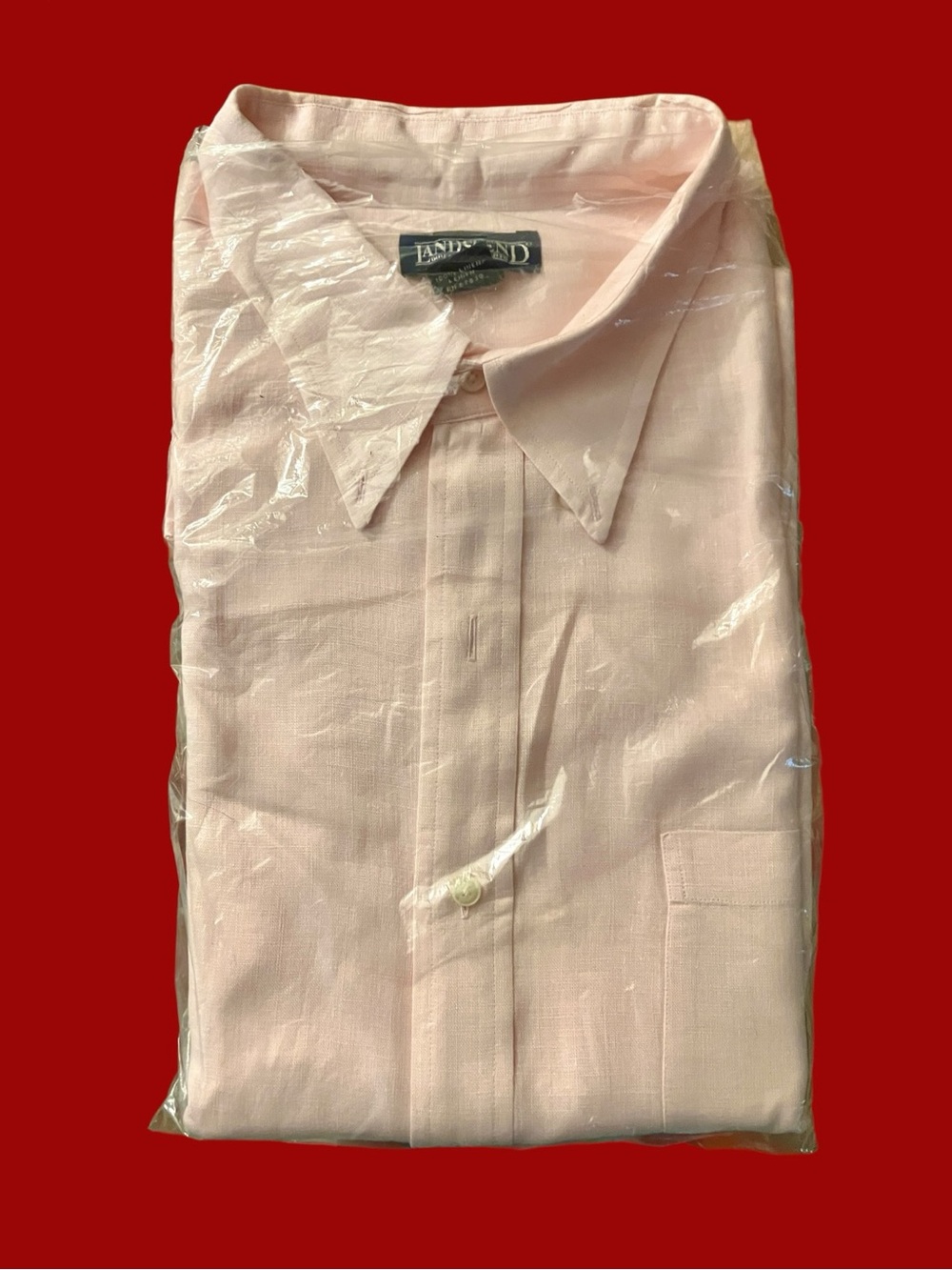 Lands' End Men's Light Pink Dress Shirt XXL